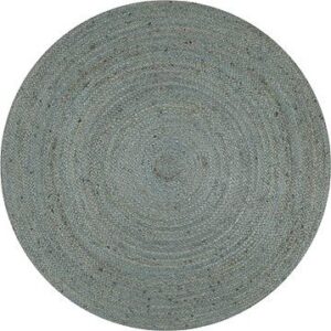 Ručne vyrobený koberec z juty okrúhly 150 cm olivovo zelený - jutový koberec