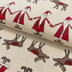 Dekoračná látka Linenlook Santa and moose - ľan metráž, lan metraz, jutovina metráž, látka na vankúše, latka na vankuse, latka na vankus, látky metráž eshop, viskóza metráž, latky metraz eshop, dekoračné látky metráž, dekoracna latka metraz, ľanové látky metráž, látky metráž lacné, lanova latka metraz, lanove latky metraz, latka eshop, režné plátno metráž, ľan metráž veľkoobchod, obrusovina metráž, látky metráž, dekoračná látka, metráž látky, metrazove latky