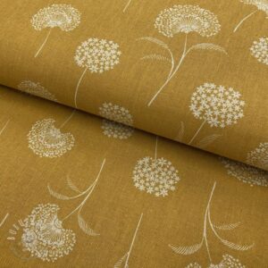 Dekoračná látka Linenlook Elegant dandelion golden yellow - ľan metráž, lan metraz, jutovina metráž, látka na vankúše, latka na vankuse, latka na vankus, látky metráž eshop, viskóza metráž, latky metraz eshop, dekoračné látky metráž, dekoracna latka metraz, ľanové látky metráž, látky metráž lacné, lanova latka metraz, lanove latky metraz, latka eshop, režné plátno metráž, ľan metráž veľkoobchod, obrusovina metráž, látky metráž, dekoračná látka, metráž látky, metrazove latky