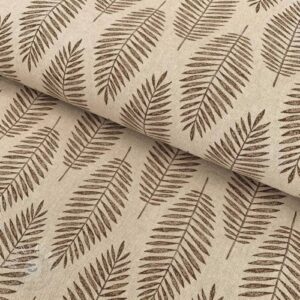 Dekoračná látka Linenlook Nature leaf brown - ľan metráž, lan metraz, jutovina metráž, látka na vankúše, latka na vankuse, latka na vankus, látky metráž eshop, viskóza metráž, latky metraz eshop, dekoračné látky metráž, dekoracna latka metraz, ľanové látky metráž, látky metráž lacné, lanova latka metraz, lanove latky metraz, latka eshop, režné plátno metráž, ľan metráž veľkoobchod, obrusovina metráž, látky metráž, dekoračná látka, metráž látky, metrazove latky