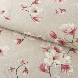 Dekoračná látka Linenlook Floral magnolia bloom - ľan metráž, lan metraz, jutovina metráž, látka na vankúše, latka na vankuse, latka na vankus, látky metráž eshop, viskóza metráž, latky metraz eshop, dekoračné látky metráž, dekoracna latka metraz, ľanové látky metráž, látky metráž lacné, lanova latka metraz, lanove latky metraz, latka eshop, režné plátno metráž, ľan metráž veľkoobchod, obrusovina metráž, látky metráž, dekoračná látka, metráž látky, metrazove latky