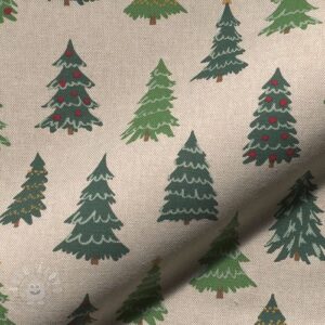 Dekoračná látka Linenlook Xmas Pine Tree - ľan metráž, lan metraz, jutovina metráž, látka na vankúše, latka na vankuse, latka na vankus, látky metráž eshop, viskóza metráž, latky metraz eshop, dekoračné látky metráž, dekoracna latka metraz, ľanové látky metráž, látky metráž lacné, lanova latka metraz, lanove latky metraz, latka eshop, režné plátno metráž, ľan metráž veľkoobchod, obrusovina metráž, látky metráž, dekoračná látka, metráž látky, metrazove latky