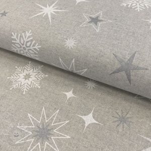 Dekoračná látka Linenlook Magic star silver grey - ľan metráž, lan metraz, jutovina metráž, látka na vankúše, latka na vankuse, latka na vankus, látky metráž eshop, viskóza metráž, latky metraz eshop, dekoračné látky metráž, dekoracna latka metraz, ľanové látky metráž, látky metráž lacné, lanova latka metraz, lanove latky metraz, latka eshop, režné plátno metráž, ľan metráž veľkoobchod, obrusovina metráž, látky metráž, dekoračná látka, metráž látky, metrazove latky