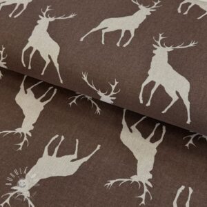 Dekoračná látka Linenlook Hunting deer silhouette - ľan metráž, lan metraz, jutovina metráž, látka na vankúše, latka na vankuse, latka na vankus, látky metráž eshop, viskóza metráž, latky metraz eshop, dekoračné látky metráž, dekoracna latka metraz, ľanové látky metráž, látky metráž lacné, lanova latka metraz, lanove latky metraz, latka eshop, režné plátno metráž, ľan metráž veľkoobchod, obrusovina metráž, látky metráž, dekoračná látka, metráž látky, metrazove latky