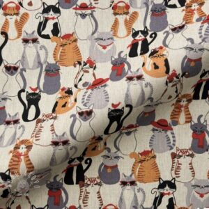 Dekoračná látka Linenlook Cat Dress Up - ľan metráž, lan metraz, jutovina metráž, látka na vankúše, latka na vankuse, latka na vankus, látky metráž eshop, viskóza metráž, latky metraz eshop, dekoračné látky metráž, dekoracna latka metraz, ľanové látky metráž, látky metráž lacné, lanova latka metraz, lanove latky metraz, latka eshop, režné plátno metráž, ľan metráž veľkoobchod, obrusovina metráž, látky metráž, dekoračná látka, metráž látky, metrazove latky