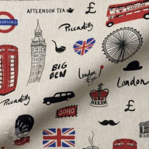 Dekoračná látka Linenlook London Icon City - ľan metráž, lan metraz, jutovina metráž, látka na vankúše, latka na vankuse, latka na vankus, látky metráž eshop, viskóza metráž, latky metraz eshop, dekoračné látky metráž, dekoracna latka metraz, ľanové látky metráž, látky metráž lacné, lanova latka metraz, lanove latky metraz, latka eshop, režné plátno metráž, ľan metráž veľkoobchod, obrusovina metráž, látky metráž, dekoračná látka, metráž látky, metrazove latky