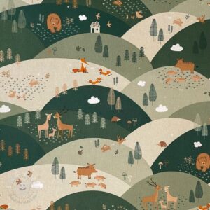 Dekoračná látka Linenlook Mountain forest animals - ľan metráž, lan metraz, jutovina metráž, látka na vankúše, latka na vankuse, latka na vankus, látky metráž eshop, viskóza metráž, latky metraz eshop, dekoračné látky metráž, dekoracna latka metraz, ľanové látky metráž, látky metráž lacné, lanova latka metraz, lanove latky metraz, latka eshop, režné plátno metráž, ľan metráž veľkoobchod, obrusovina metráž, látky metráž, dekoračná látka, metráž látky, metrazove latky