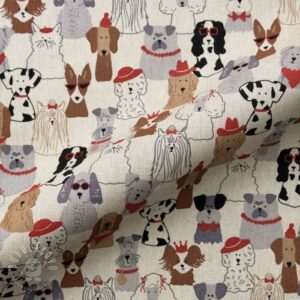 Dekoračná látka Linenlook Dog Dress Up - ľan metráž, lan metraz, jutovina metráž, látka na vankúše, latka na vankuse, latka na vankus, látky metráž eshop, viskóza metráž, latky metraz eshop, dekoračné látky metráž, dekoracna latka metraz, ľanové látky metráž, látky metráž lacné, lanova latka metraz, lanove latky metraz, latka eshop, režné plátno metráž, ľan metráž veľkoobchod, obrusovina metráž, látky metráž, dekoračná látka, metráž látky, metrazove latky